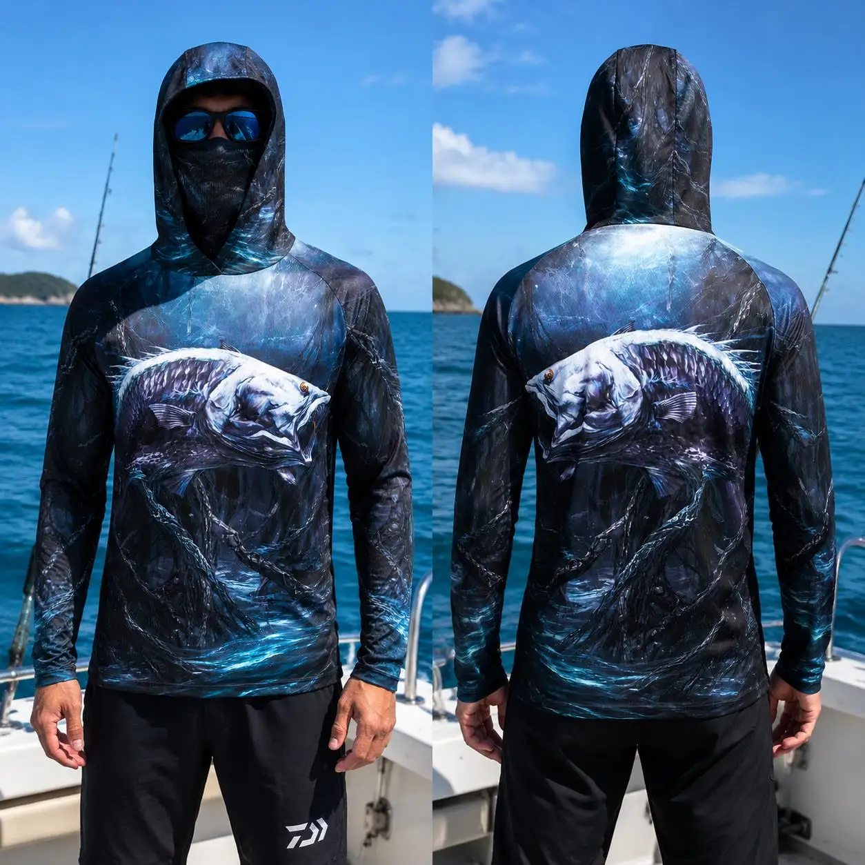 Mens Fishing Hooded Shirt UPF5 - Fishing Shirt Uv Protection review and price
