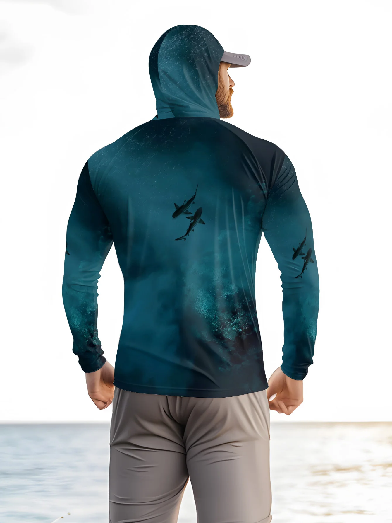 UPF50+ Men Fishing Hoodie With - Fishing Mask Sun Protection review and price