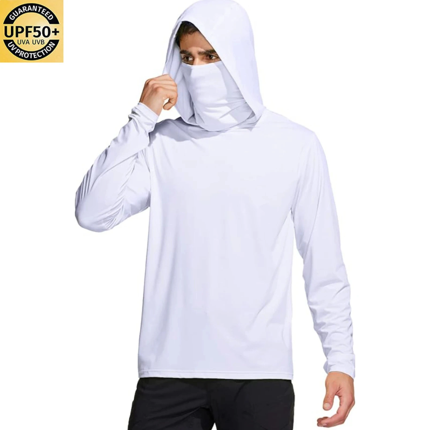 Men Solid Color Hooded Fishing - Fishing Mask Sun Protection review and price